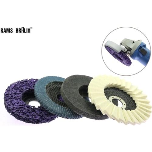 Metal Finish Flap Wheel Set 4 in 1 for 115 125 Bulgarian Angle Grinder Tools