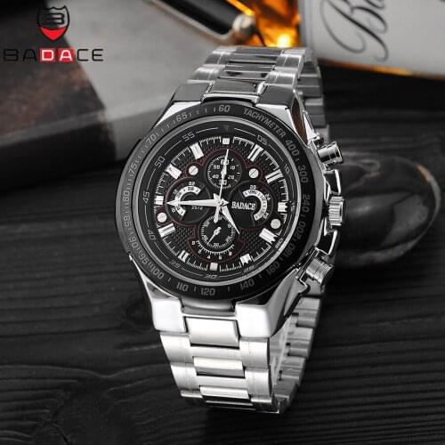 BADACE 2018 New Casual Quartz Watches Men High Quality Waterproof Mens Watch Stainless Steel Hour Classic Wristwatch 2572