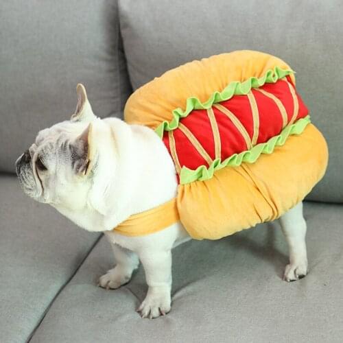Autumn and Winter Fashion Cute Pet Hot Dog Vest Clothes Transfiguration Hamburger Dog Coat Funny Warm Jacket Kawaii Clothes