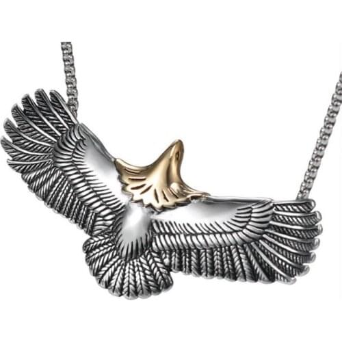 Vintage Personality Eagle Necklace Motorcycle Party Punk Style Animal Necklace Cool Biker Chain Men Women Hip Hop Jewelry