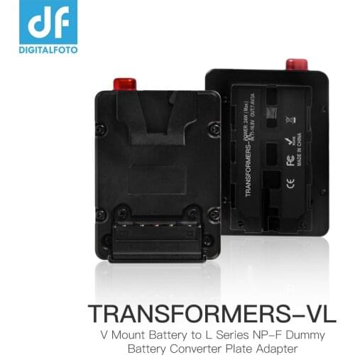 DF DIGITALFOTO V Mount Battery to L Series NP-F F550 570 770 970 Dummy Battery Converter Plate Adapter for LED Light Monitor