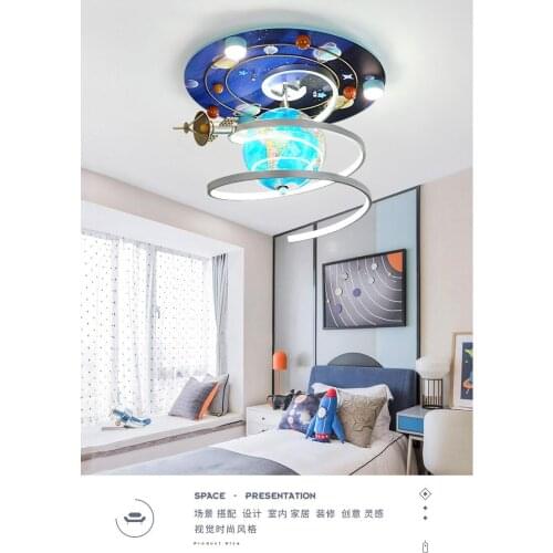 Personalized Space Globe Ceiling Lamp Childrens Lamp Bedroom Lamp Simple Creative European Cartoon Lamp