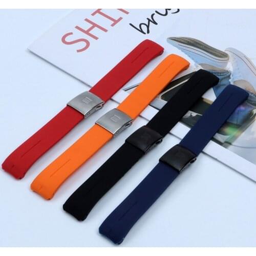 Fit for Tissot T-TOUCH T013 T047 21mm Soft Silicone Rubber Watch Band Black Orange Sport Waterproof Strap T091 T013420A Tools