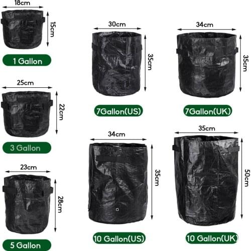 2pcs Garden Potato Grow Bags Planter PE Cloth Vegetable Pot Planting Grow Bags Potato Bag Grow Container Gardening Tool
