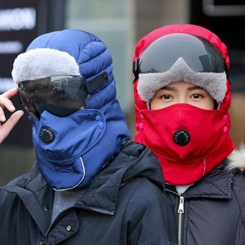 2021 New Winter Hats For Women Lady Fashion Warm Cap Winter Men Waterproof Hood Hat With Glasses