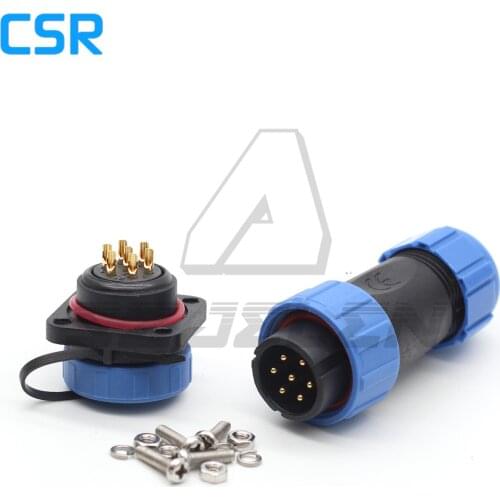SP21 IP68 waterproof connector 7pin plug and socket male female 7 pin power cable connector