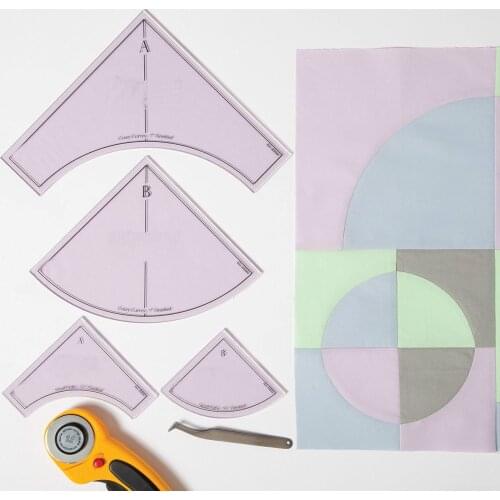 Quilting Ruler Crazy Curves templates for low shank domestic sewing machine # 1 set = 4pcs(2big and 2 small) #CC7AB+EBD01