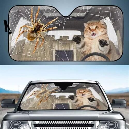 Universal Car Windshield CoverCute Car Design Sun Shade for Car Sunshade Pet Print Car Interior Accessories