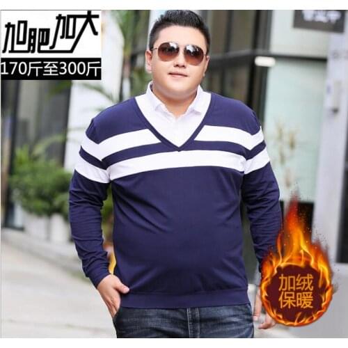 Plus Size 6xl 7xl 9xl winter add wool Polo Shirt men Loose Mens long sleeve collar Shirts Outwear jacket brand mens clothing
