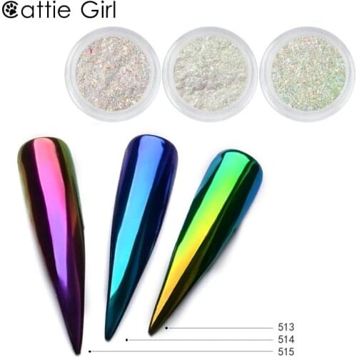 0.2g 3 colors Chrome Nail Glitter Dust Chameleon Nail Powder Pigment Mermaid Powder DIY Nail Manicure Decoration Sequins