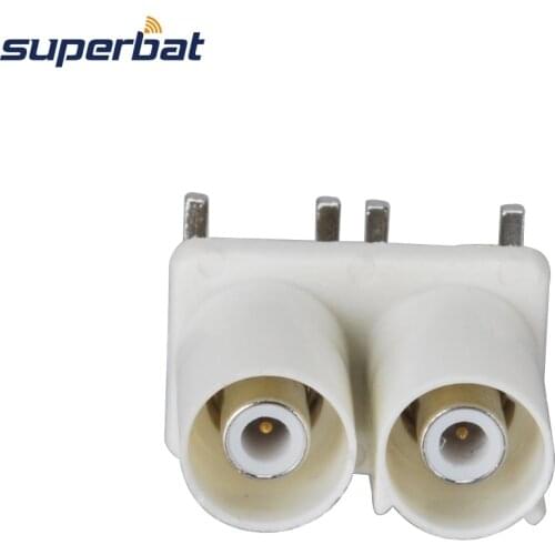 Superbat 10pcs Fakra Connector Plug Male End Launch PCB mount Right Angle Double-headed