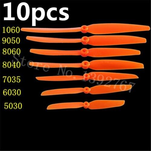 10pcs/lot EP8060 / 7035 / 8040 / 9050 / 1160 For RC Airplane Propellers Props Replace GWS Direct Drive With Adapter Ring Orange