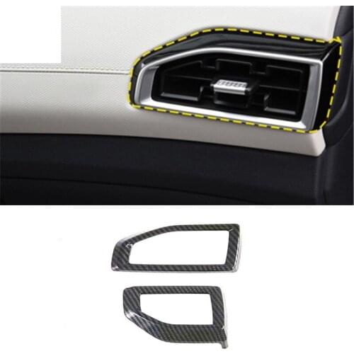 2pcs/lot ABS carbon fiber grain front both sides air conditioning outlet decoration cover for 2020 Hyundai CRETA car accessories