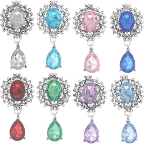 20pcs Antique Silver Rhinestone Buttons Weddings Flatback Acryl Decorations Flatback Clothing Metal Brooch Diy Craft Accessories