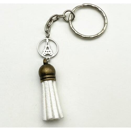 3pcs Love France pendant handmake keychain Paris Eifeel Tower keyring Gift keychains Bag decoration Key Holder Jewelry Gift