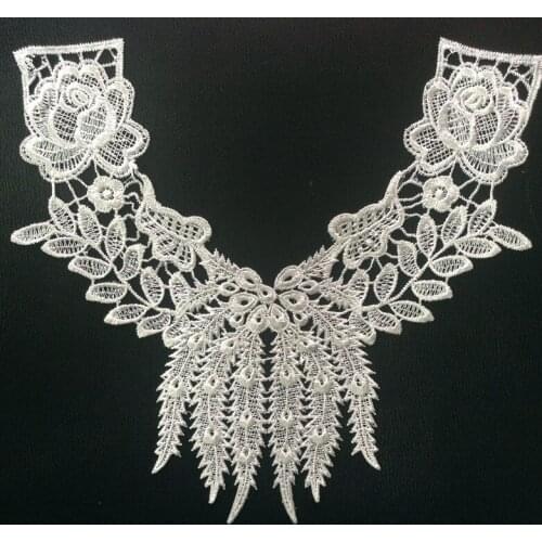 33.5cm*31cm polyester peacock feather embroidery collar applique,embroidery decoration collar,XERY0725H