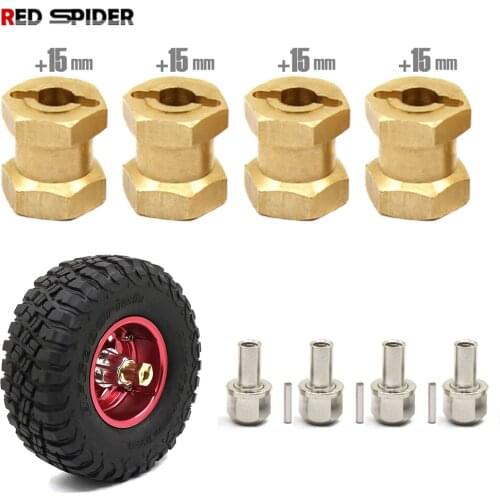 4pcs Axle Widen 12mm Hexagon Wheel Adapter 12mm/15mm/17mm For 1/10 RC Crawler Car TRX4 RC4WD D90 D110 Axial Scx10 90046