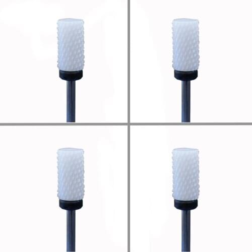 4pcs White Ceramic Nail Drill Bit - Large Barrel Bit - XC