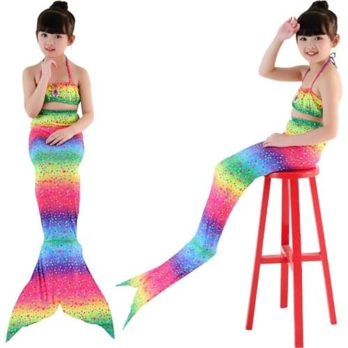 Girls Swimmable Mermaid Tail Princess Dress Kids Halloween Cosplay Mermaid Costume Christmas Birthday Children Gift Swimsuit