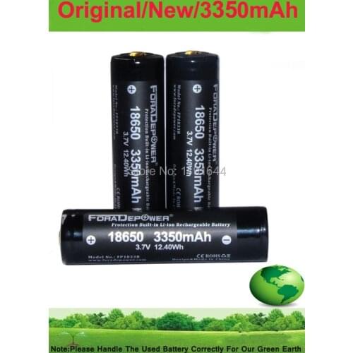 Foradepower 6PCS/LOT 3.7V 18650 3350mAh PROTECTED High Drain Diving Flashlight Battery With Plastic Case