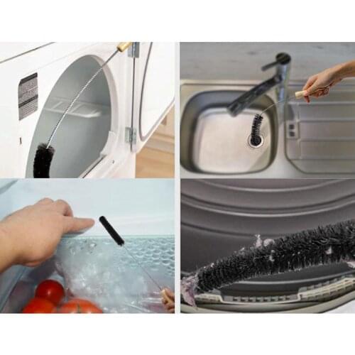 Flexiable Sewer Drain Cleaning Brush, 30inch Snake Bendable Drain Clean Brushes, Hair Catcher Clog Remover for Bathroom Kitchen