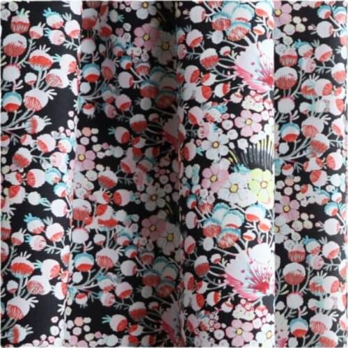 Width 57" High-Density Retro Fashion Floral Printed Cotton Fabric By The Half Yard For Dress Shirt Childrens Wear Material