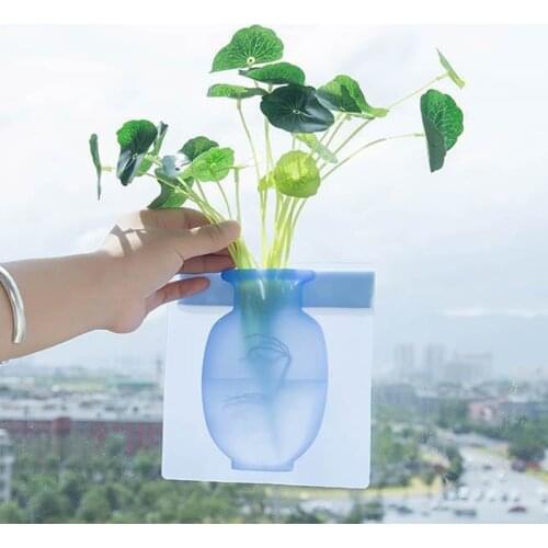 Perfect Furniture Silicone Vase Modern Simple Wall Mounted Vase for Bathroom Bedroom Kitchen Decoration HR