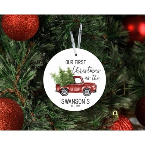 Personalized Christmas Tree Ornament First Christmas Married Ornament Customized Mr & Mrs Ornament Wedding Gifts for New Couple