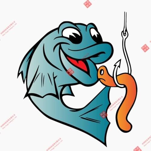 Interesting Fisherman Fish Fishing Worm Bite Hook Car Sticker Motorcycle Decals Windshield Vinyl Cover Scratches Waterproof PVC