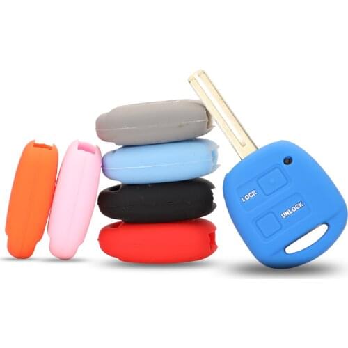 Kutery 10pcs/lot 2 Buttons Silicone Car Key Cover Case For Toyota Camry Rav4 Prado Corolla Avensis Land Cruiser Yaris