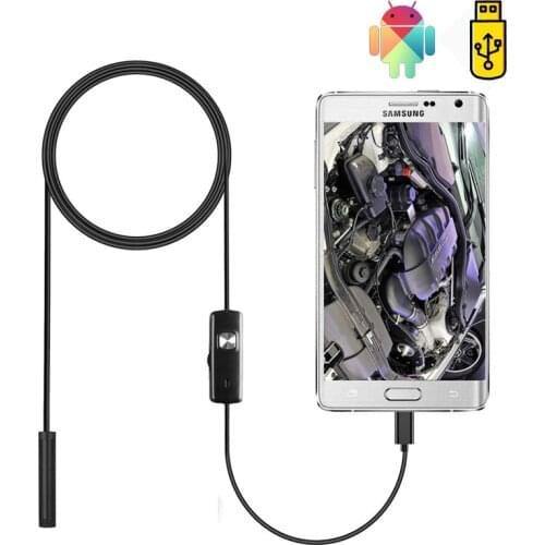 5.5/7.0 mm Endoscope Camera IP67 Waterproof USB Android Flexible Inspection Borescope Camera for Phone PC 6LEDs Adjustable