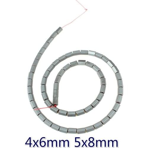 Natural Hematite Magnet Beads Vacuum Plating Cylindrical Hematite Beads DIY Making Bracelet Necklace Accessories