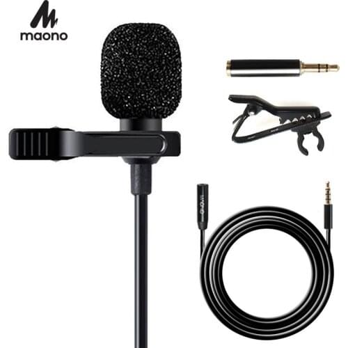 MAONO Lavalier Microphone with 6M Extension Cable Condenser Microphone Handsfree Clip-on for iPhone Android Smartphone DSLR Cam