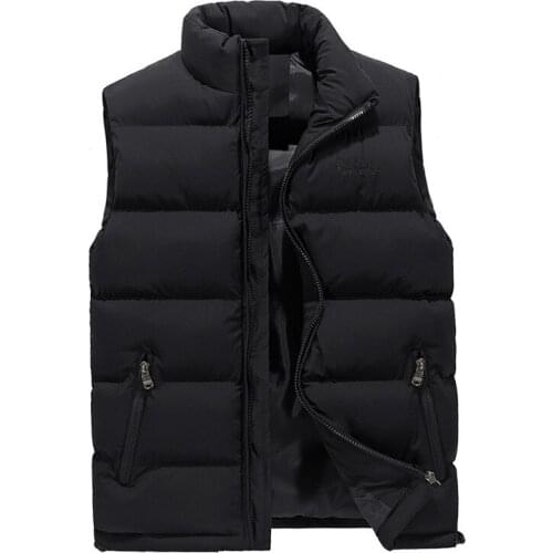 Mens warm vest 2019 Autumn Winter Casual Pocket Pure Color Waistcoat Vest Jacket Top Coat