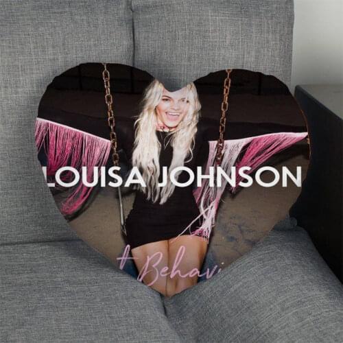 Custom Louisa Johnson Heart Shape Pillow Cover Custom Zipper Pillowcase Cover Wedding Home Office Decorative 1pcs custom