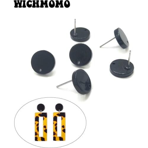 2019 New 12mm 10 Pieces High Quality Acetic Acid Resin Round Smooth Earring Base Connectors Linkers for DIY Earring Accessories