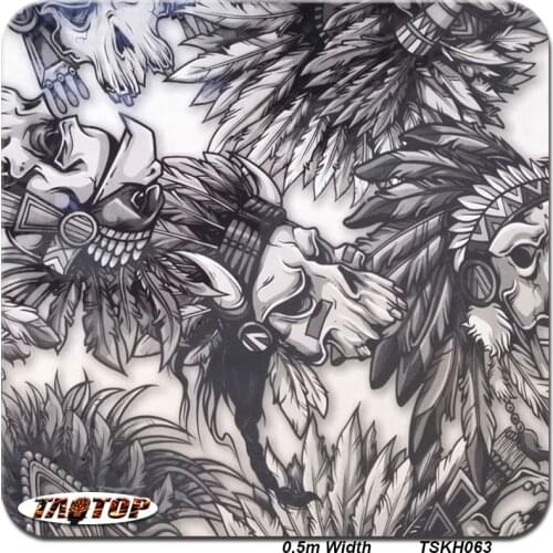 ITAATOP TSKH063 0.5M * 2/10/20M Skull Dip Film Water Transfer Printing Film