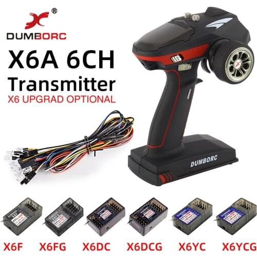 DUMBORC X6A 6CH 2.4G RC Radio Transmitter Remote X6F/X6FG/X6DC/X6DCG Gyro Receiver for RC Car Upgrade Parts