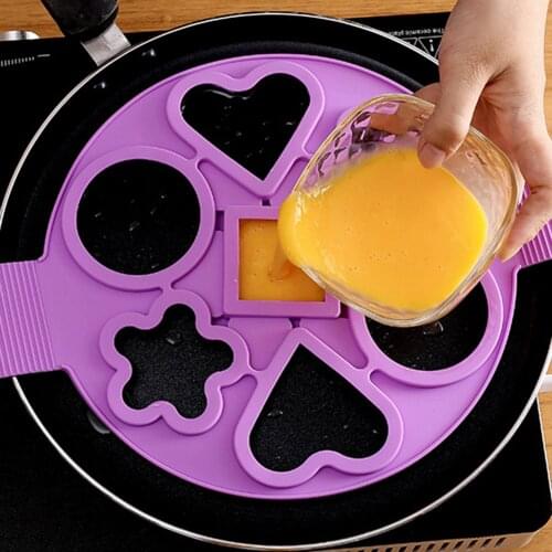 7 Hole Silicone Non Stick Fantastic Fried Egg Pancake Omelet Maker Ring Star Reusable Kitchen Flip Cooker Baking Moulds