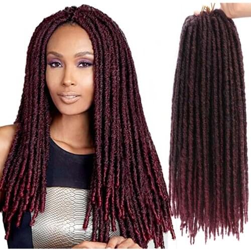 Soft Dreadlocks Crochet Braids Knotless Jumbo Dreads Ombre Color Synthetic Faux Locs Braiding Hair Extensions For Women