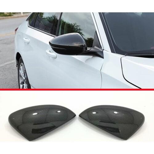 Carbon Fiber Style Car Accessories Side Mirror Cover Trim Rear View Cap Overlay Molding Garnish For Honda Accord MK10 2018 2019