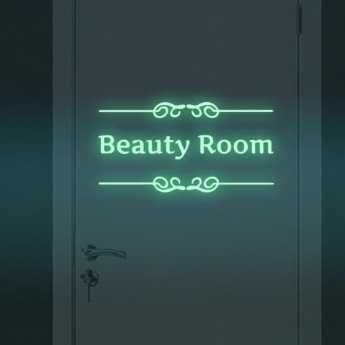 High Luminous Wall Stickers Bathroom Decoration Toilet Door Vinyl Wall Art Decals Glow in the Dark Quote Sticker Washroom Decor