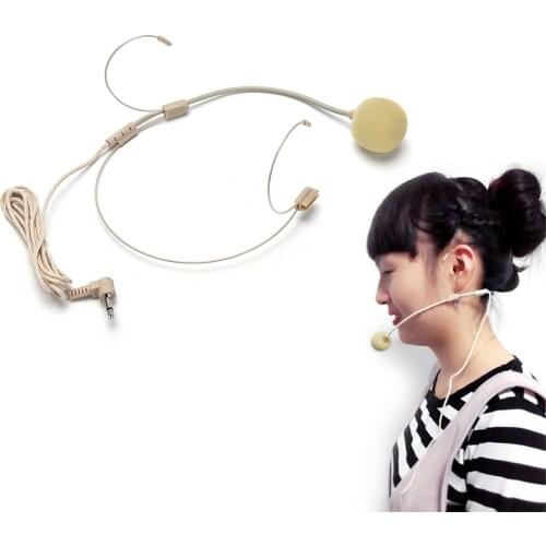 1*Dual Ear Hook Headset Head Microphone Headset Microphone with Mini Connector for Shure Wireless Body-Pack Transmitter