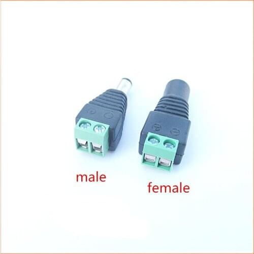 1Pair CCTV Cameras 2.1 x 5.5 5.5*2.1mm Male Female DC Power Plug Jack Adapter Connector Plug