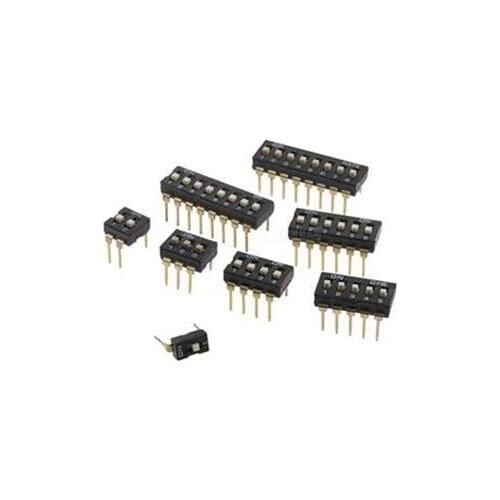 10PCS/LOT Black dip switch KI 01 2 3 4 5 6 8-bit P 2.54mm coding toggle switch