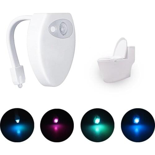 10 Pcs PIR Motion Sensor Toilet Light WC USB Charging Waterproof For Toilet Bowl 8 Colors Smart LED Night Light For Bathroom