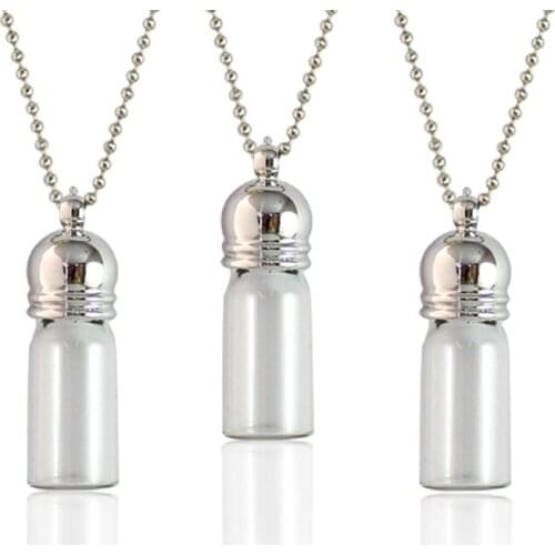 2PCS 3 Size Glass Bottle Pendant Necklace Perfume Essential oil Keep Openable Small Bottle Necklaces For Women Jewelry
