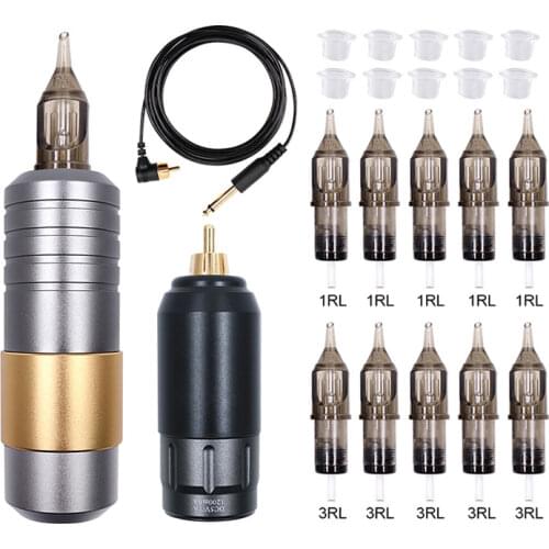 2021 Newest Tattoo Machine with Wireles Tattoo Power Supplies High Quality Permanent Makeup Machine Tattoo Kits Strong Motor