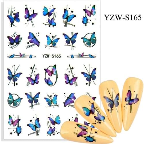 3D Stickers for Nails Spring Summer Self-adhesive Stickers Fashion Butterfly Line Nail Art Decorations Nail Foil Accessories