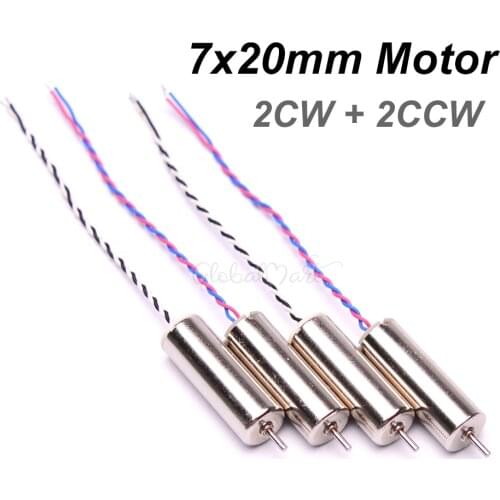 4pcs/lot 3.7V 7*20mm DC Coreless Motor for Mini Quadcopter Drone 720 Motors (2 x Clockwise + 2 x Anti-clockwise Motors)